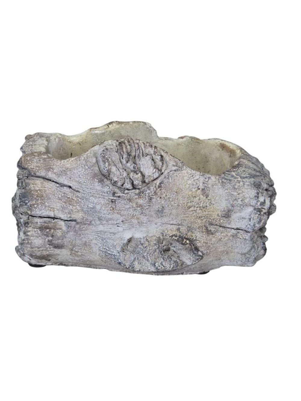 Rustic Faux Wood Planter Log Design Lotus International 6" Indoor Outdoor Decora